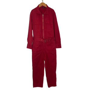 Women's XS Banana Republic Red Zip Front Cotton Boiler Suit Jumpsuit